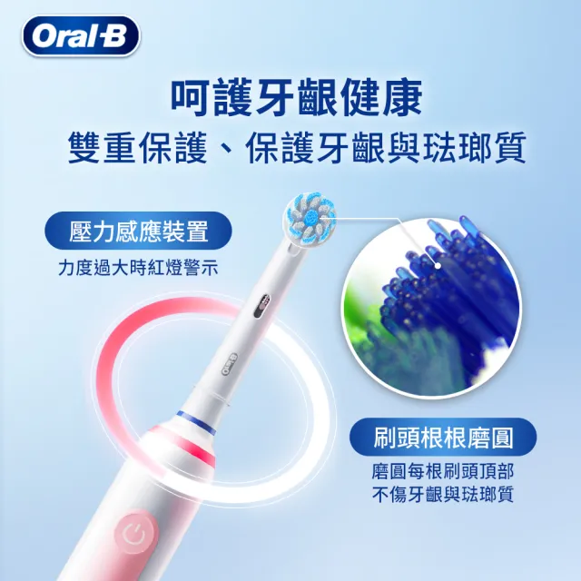 【Oral-B 歐樂B】PRO3 3D電動牙刷 雙入組★二色可選