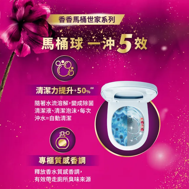 【Bref 妙力】懸掛式馬桶清潔球50g*2- DeLuxe 系列(新口味_蜜桃百香/永恆紫羅蘭/清爽橙花)