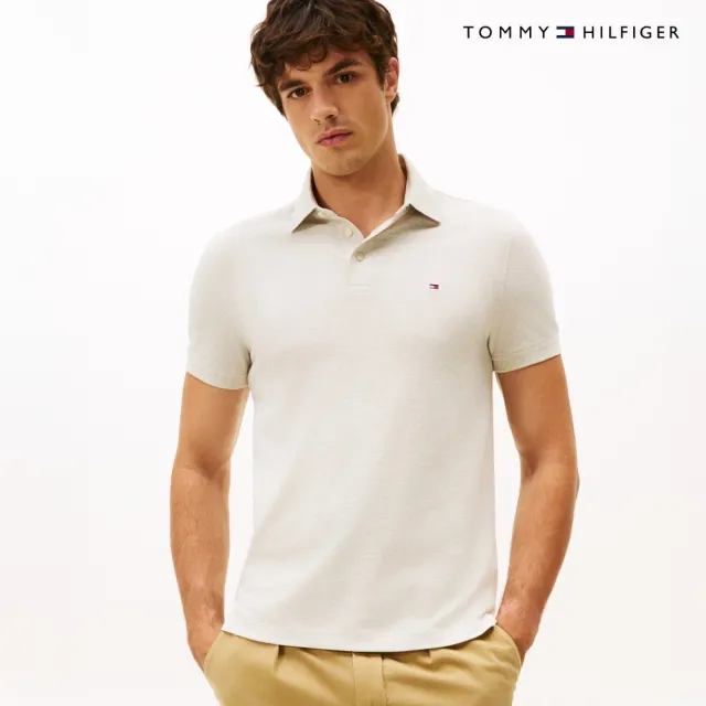 【TOMMY HILFIGER】官方旗艦館彈性修身 Polo 衫_灰色