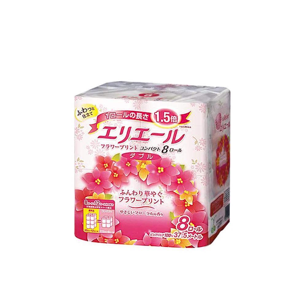 【日本大王】elleair捲筒衛生紙8捲/串(優雅花香)