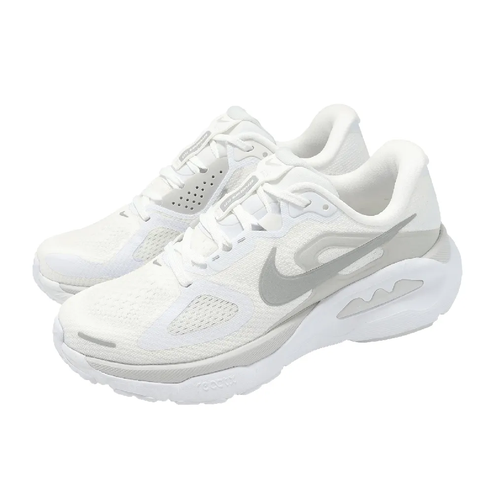 【NIKE 耐吉】慢跑鞋 Wmns Structure Plus 女鞋 白 銀 緩震 支撐 HQ3049-100