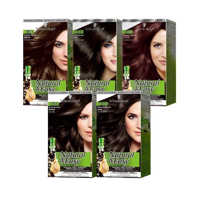 【Schwarzkopf 施華蔻】怡然植萃蓋白染髮霜 3入組(經典黑棕/自然棕/優雅亮棕)