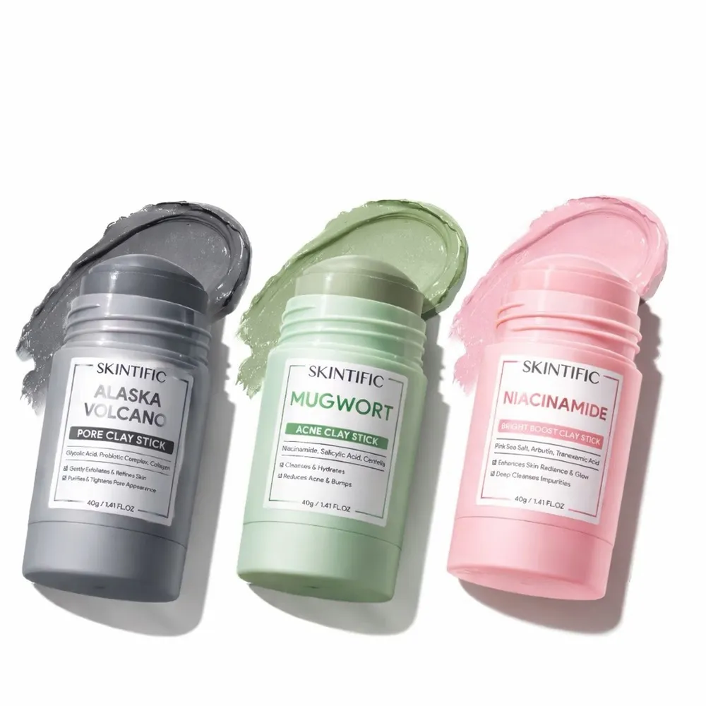 【SKINTIFIC】泥膜棒組(艾草+火山泥+菸鹼醯胺粉)