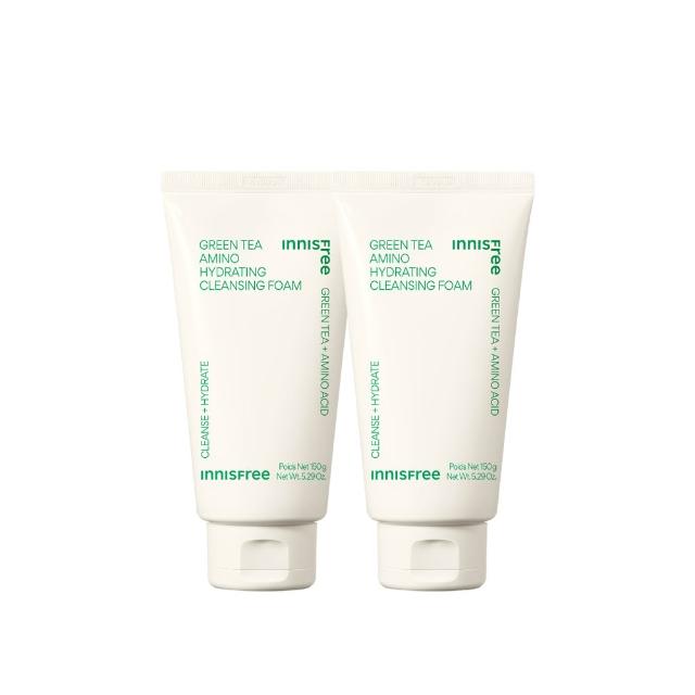 【innisfree】買1送1★綠茶保濕胺基酸潔面乳150g(共300g/2入組/618限定★)