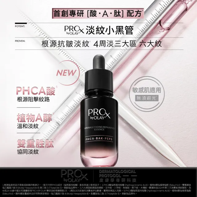 【OLAY 歐蕾】PROX 新上市★獨家淡紋小黑管買30ml送14ml嘗鮮組(抗老/抗皺精華30mlx1+14ml)
