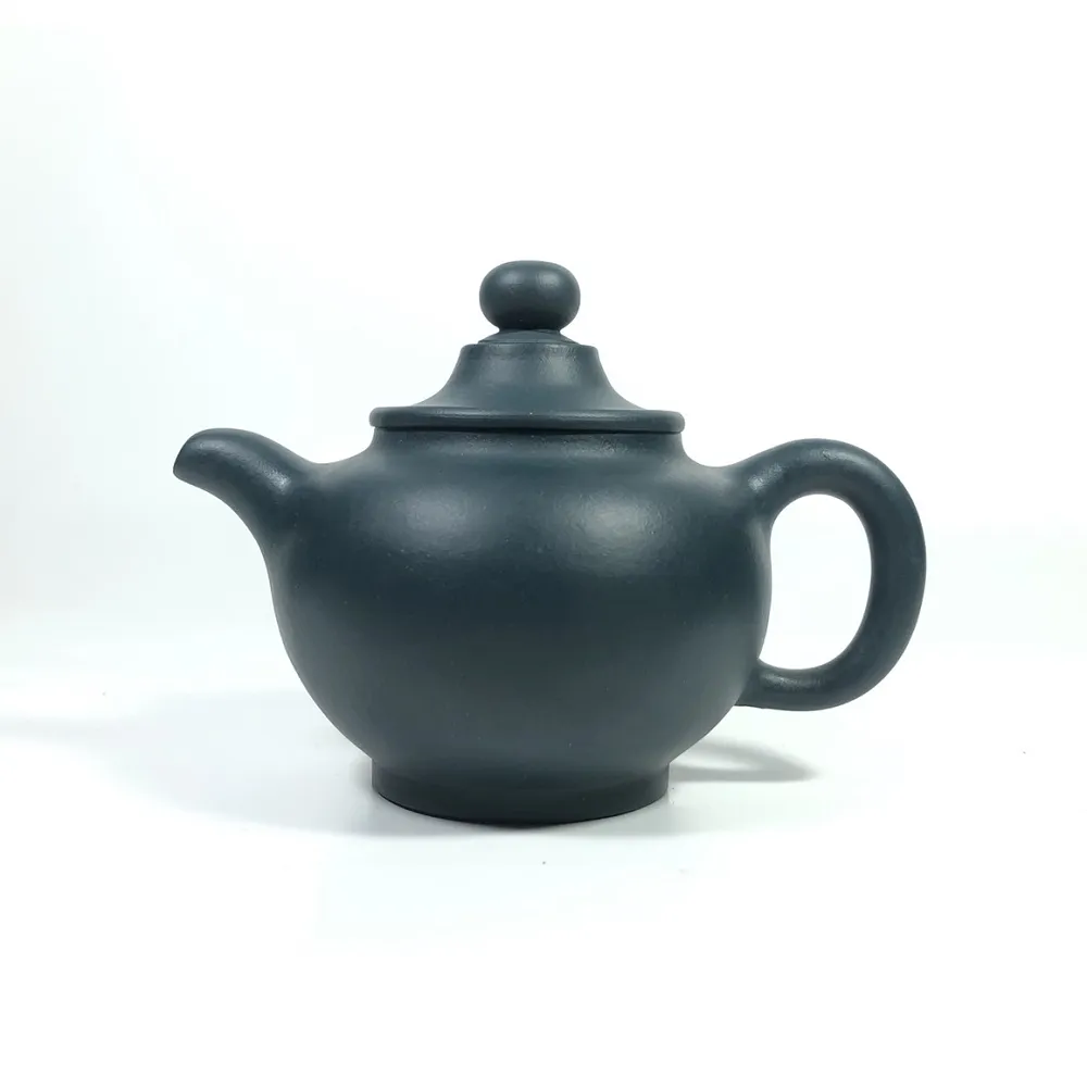 極上 古美術　清朝　紫檀台　物置 倉庫整理品F--3 創藝工坊】高級工藝美術師陳岩仲芳壺含證書(少見綠泥全手工正品宜興