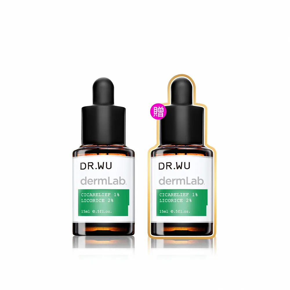 【DR.WU 達爾膚】1%積雪草舒敏修護精華15ML(2入組)