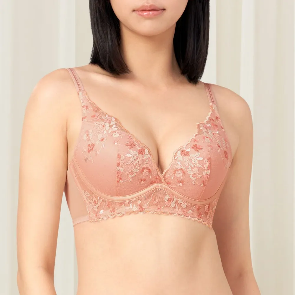 【Triumph 黛安芬】Premium歡沁系列 澎澎氣墊V型輕質鋼圈內衣  B-Ｄ(淡粉)