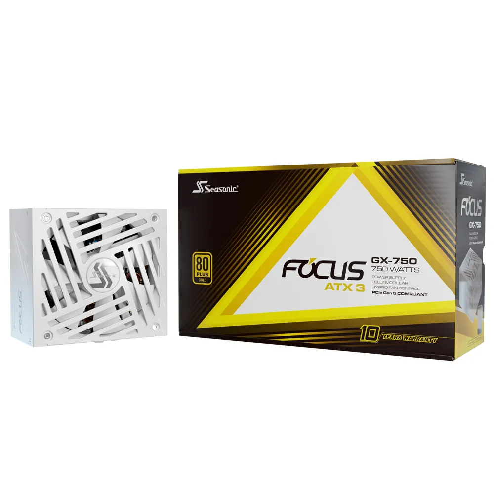 【Seasonic 海韻】ATX3 FOCUS GX-750 金牌/全模 電源供應器 白色(ATX3.1 FOCUS GX750 金牌 全模 電源 白)