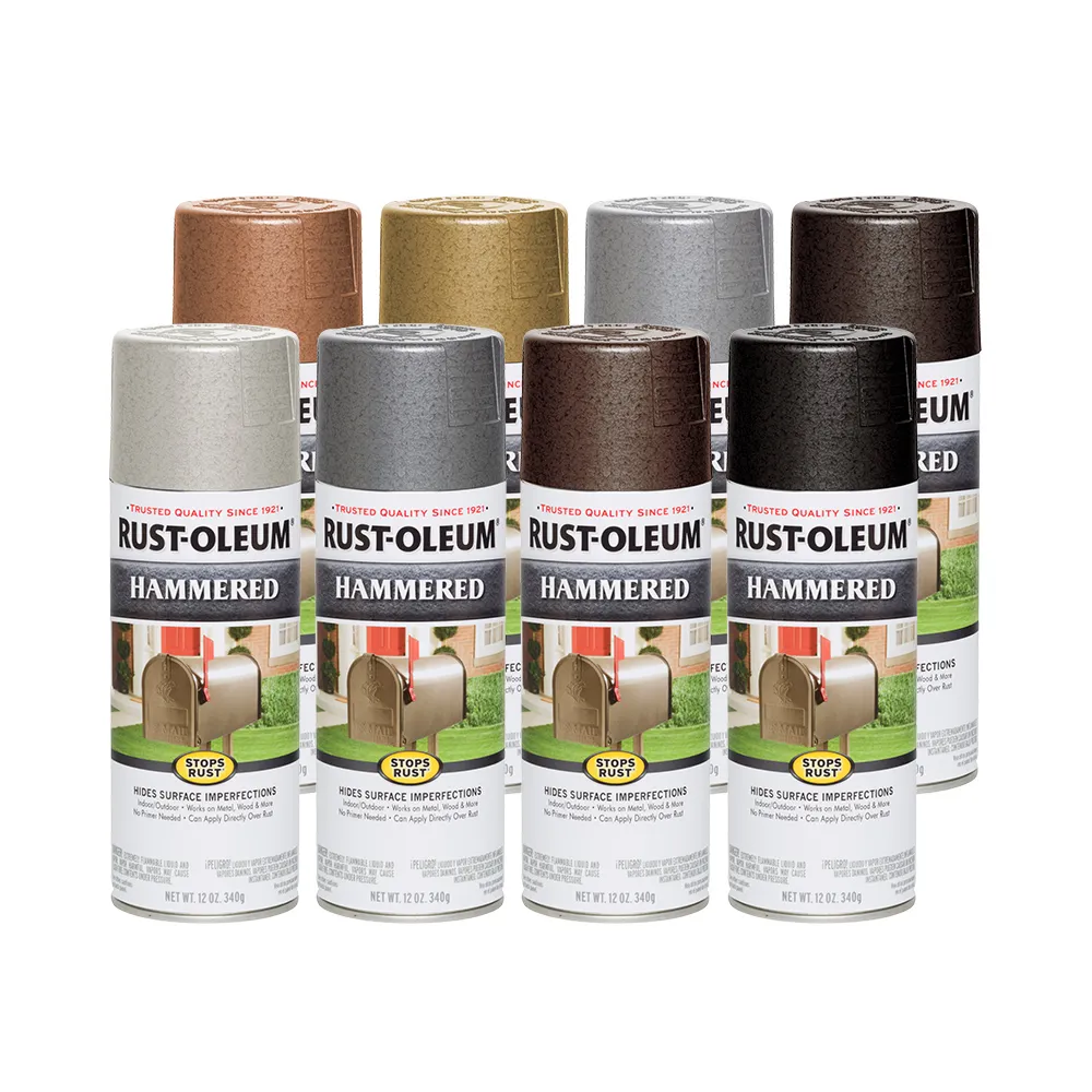 【RUST-OLEUM 樂立恩塗料】錘紋金屬噴漆 多色澤(槌擊紋／340g)