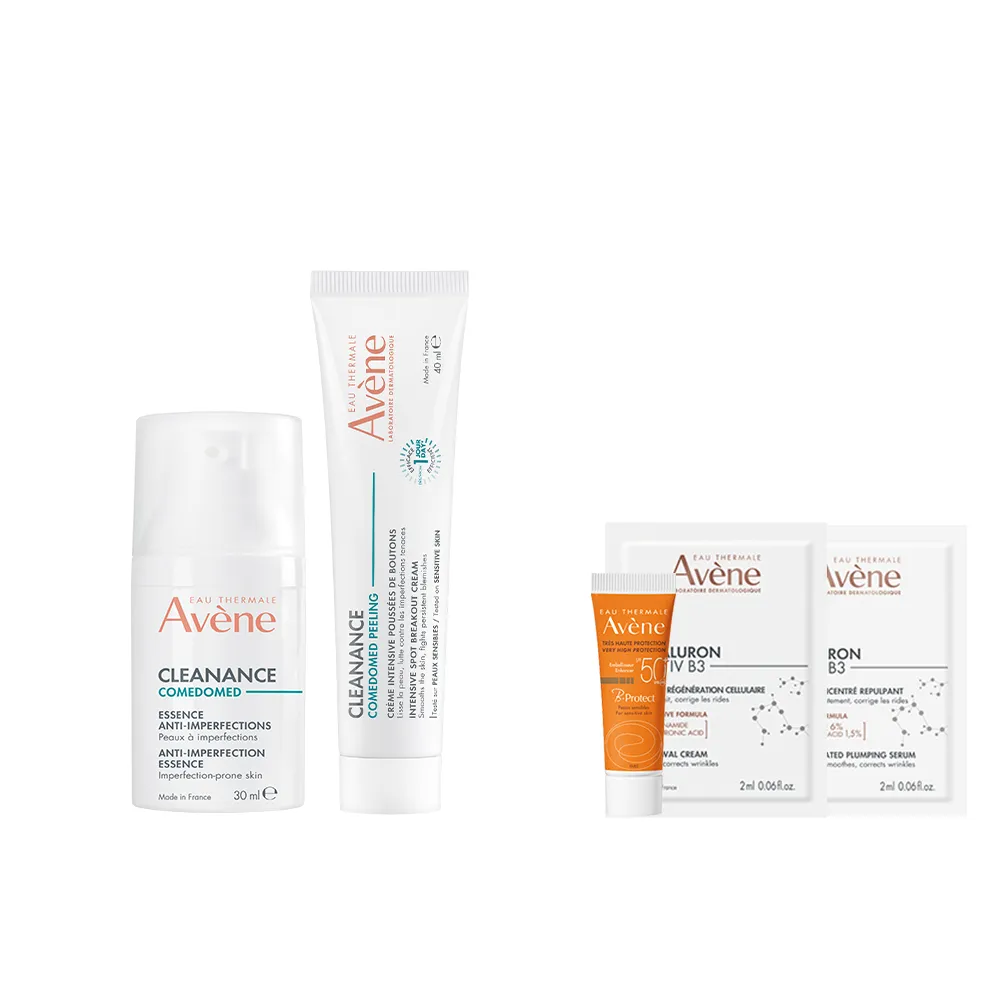 【Avene 雅漾】淨痘調理雙精華加強組(淨痘精華40ml+抗痘精華30ml)