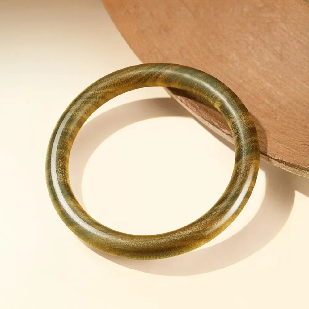新中式天然綠檀木手鐲56mm(素面手鐲 手錬手環 母親節 送女友 情人節 生日禮物 新年 結婚)