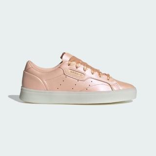【adidas 愛迪達】Sleek W 女 休閒鞋 復古 皮革 流行 粉紅(JS1619)