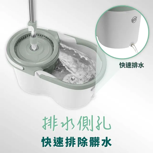 【3M】百利雙渦輪旋轉拖把NT7 (1桿1桶1布) ★布盤適用好神拖