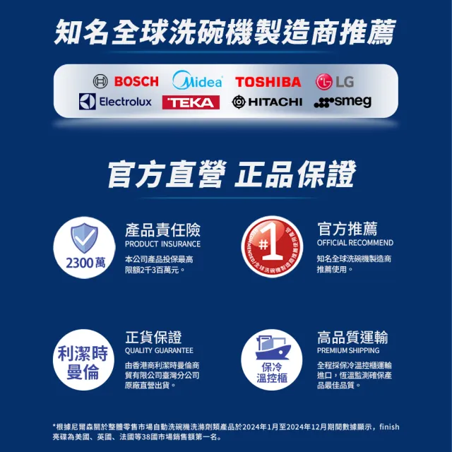 【finish 亮碟】零添加洗碗凝珠100顆(洗碗膠囊/奶瓶清潔/洗碗機專用洗劑)