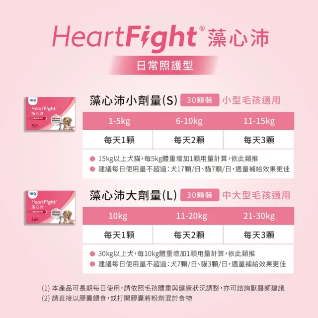 【Hi-Q Pets】日常照護型-藻心沛大劑量-L HeartFight 30顆*2入