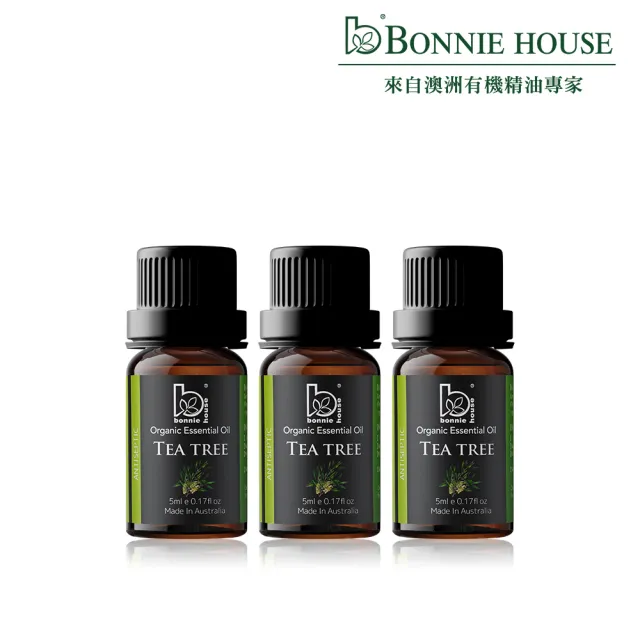 【Bonnie House 植享家】居家必備-茶樹精油5ml(三入組)
