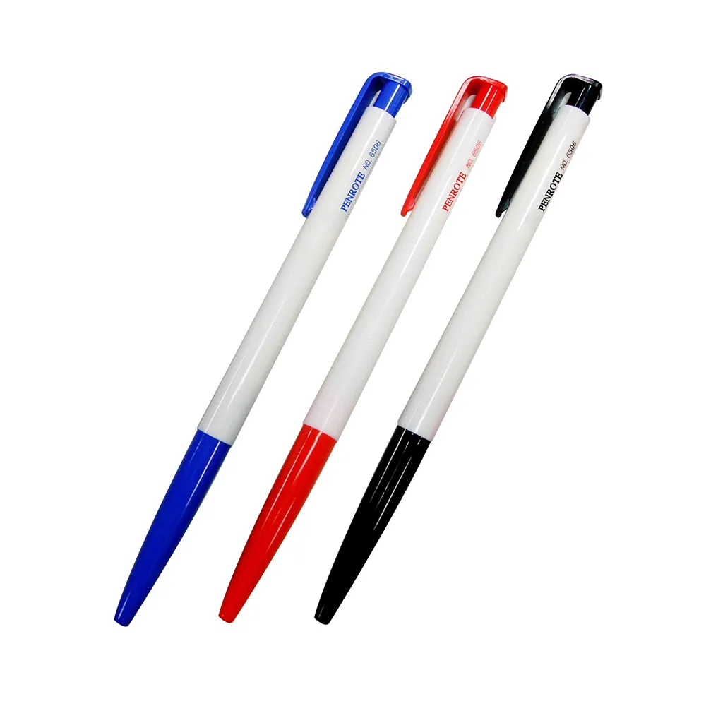 筆樂 PENROTE 自動原子筆 0.5mm 紅/藍/黑（50支 /盒）3盒 /組 6506(買3盒贈1盒藍色)