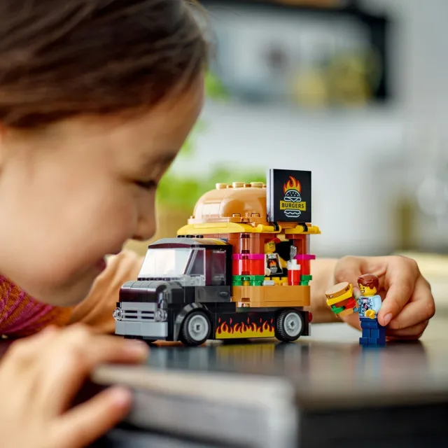 【LEGO 樂高】城市系列 60404 漢堡餐車(玩具車 交通工具)