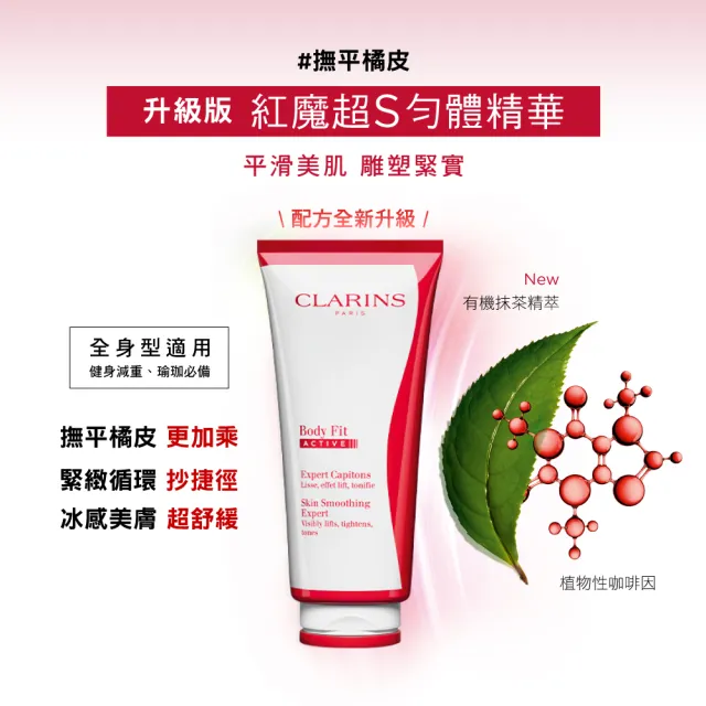 【CLARINS 克蘭詩】紅魔加倍撫紋組(升級版紅魔超S勻體精華200ml+全新一代宛若新生撫紋霜175ml)