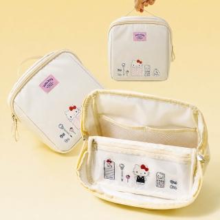 【HELLO KITTY】凱蒂貓大容量防水耐磨文具收納包(多層分隔/透明隔層/學生筆袋)