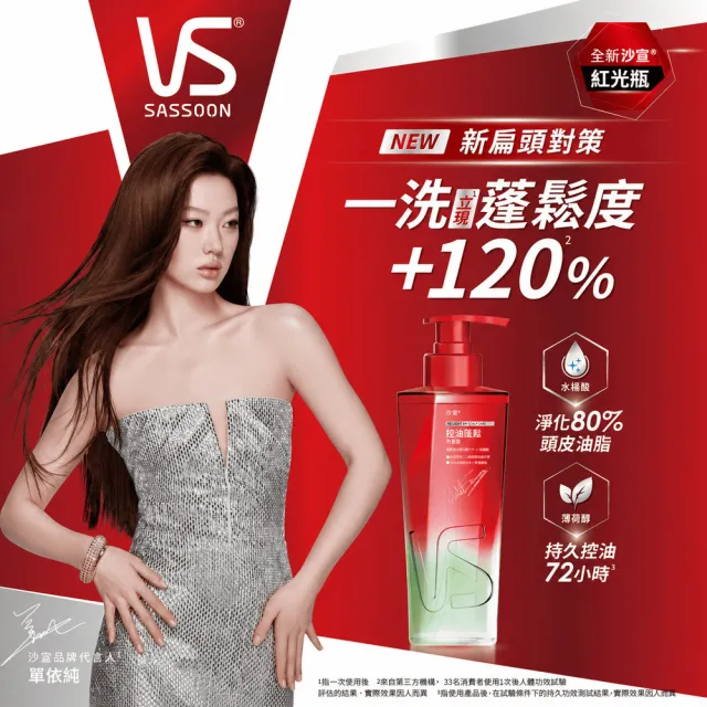 【VS 沙宣】Genesis紅光瓶洗髮露500mlx2入組(水感舒活/強韌豐盈/淨屑平衡/控油蓬鬆)