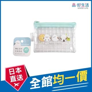 【GOOD LIFE 品好生活】長尾山雀透明網編12x8.5cm小物收納袋/整理袋（水果）