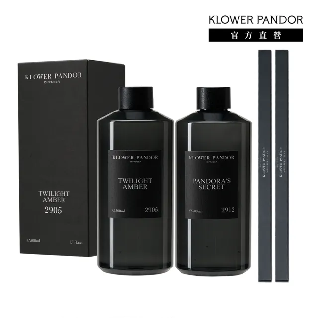 【KLOWER PANDOR】KP記憶香氛 沉浸式空間擴香補充瓶500ml-2入組(多款任選)