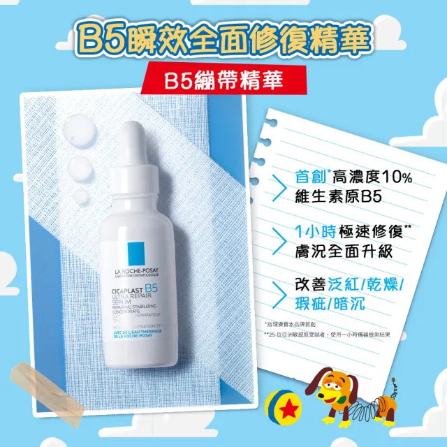 【理膚寶水】momo獨家!年中慶限定★玩具總動員系列 B5極速修復禮盒(B5+全面修復霜+B5瞬效全面修復精華)