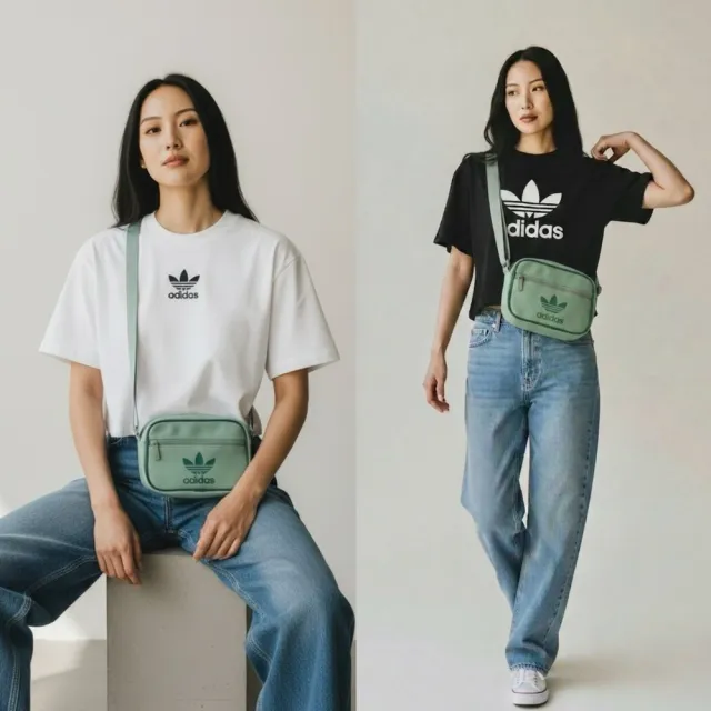 【adidas 愛迪達】三葉草Adidas 薄荷綠 小包 包包 拉鍊口袋 愛迪達 側背包(1397 BE3)