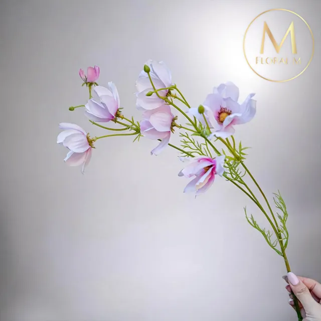 【Floral M】初戀少女粉色波斯菊仿真花花材3入組(人造花/仿真花/假花/花藝DIY/裝飾花材)