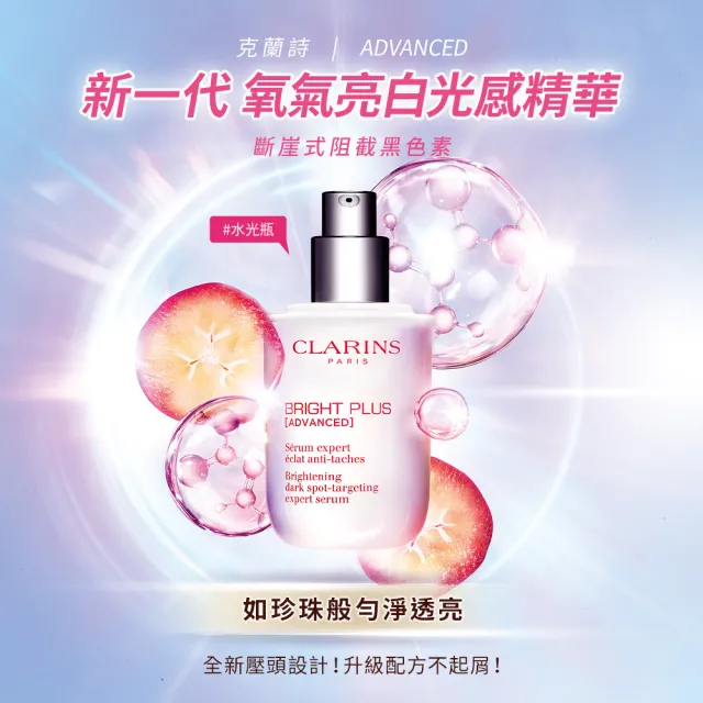 【CLARINS 克蘭詩】黃金雙萃精華50ml+氧氣亮白光感精華50ml(換季穩膚抗老精華液 X 全新美白精華)
