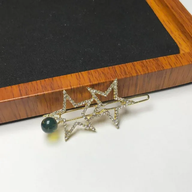 【勝弘珠寶】多明尼加藍珀星星髮夾-7mm