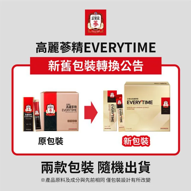【正官庄】高麗蔘精EVERYTIME 5盒組-10mlx30入/盒(人蔘/保護力/新陳代謝/生理機能)