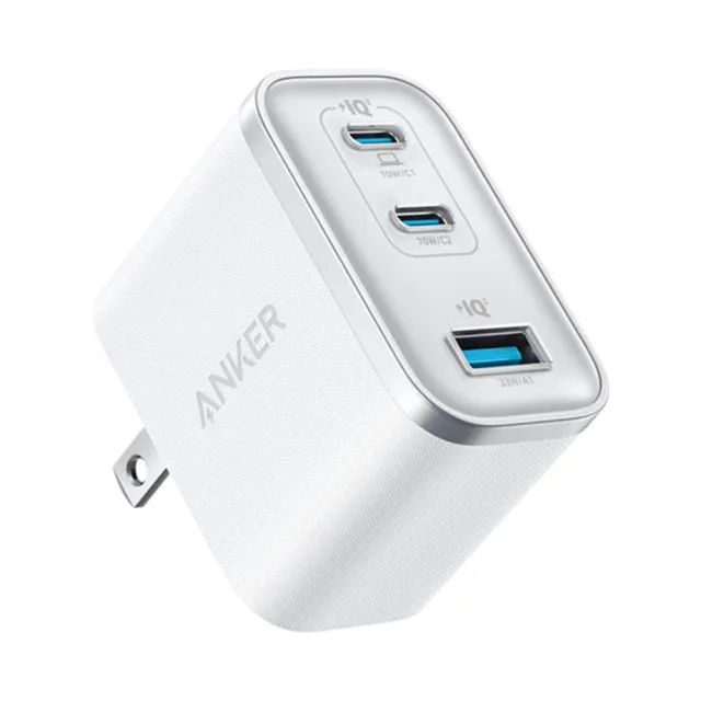 【ANKER】官方授權直營 A121A 70W GaN 3孔快充充電器(黑/白/可充筆電/平板/NS2/iPhone17系列/S26系列)