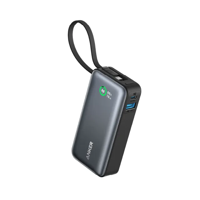【ANKER】官方授權直營 A1259 行動電源 10000mAh 30W 自帶線(黑/白/藍)