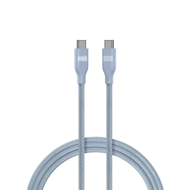 【ANKER】官方授權直營 A82E2 超軟充電線 Type-C 240W 0.9m(黑白藍/Type-C線/安卓/iPhone17/筆電/Switch)