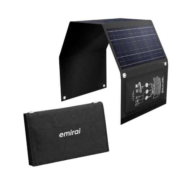 【emirai】MIRENEX 30W 折疊式小型太陽能板 EMRS30T 太陽能充電板 折疊太陽能 戶外充電 行動電源