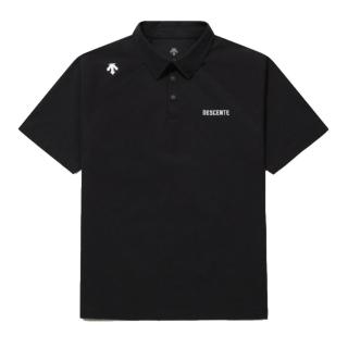 【DESCENTE】短袖上衣 男 POLO衫 快排 MEN TEXTURED WOVEN SHORT SLEEVE POLO TS 黑 SR221TPS43-BLK0