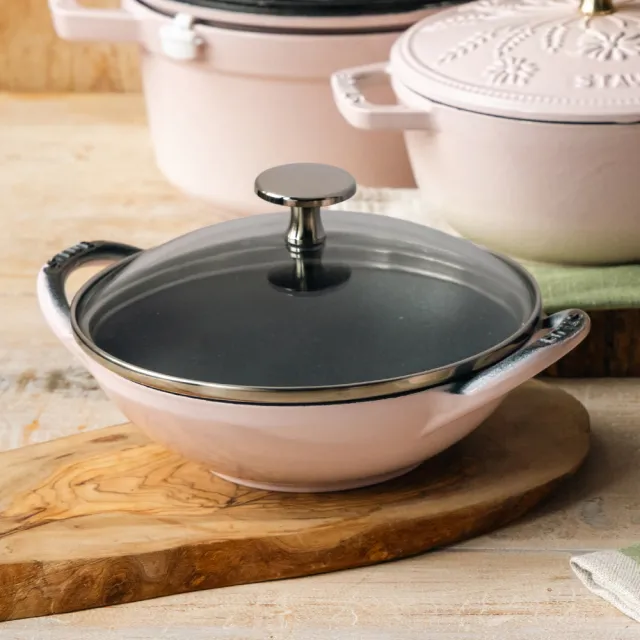 【STAUB】迷你煲琺瑯鑄鐵鍋16cm-粉紅奶酪(德國雙人牌集團官方直營)