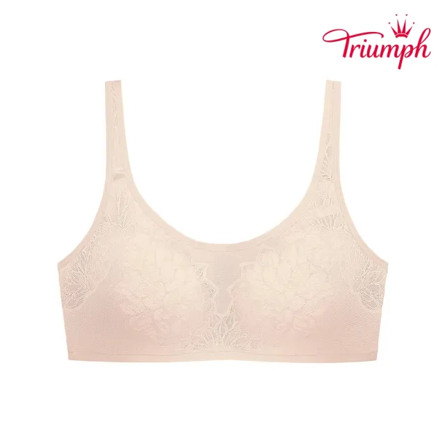 【Triumph 黛安芬】4D彈力系列 圓領蕾絲無鋼圈內衣(溫柔膚)