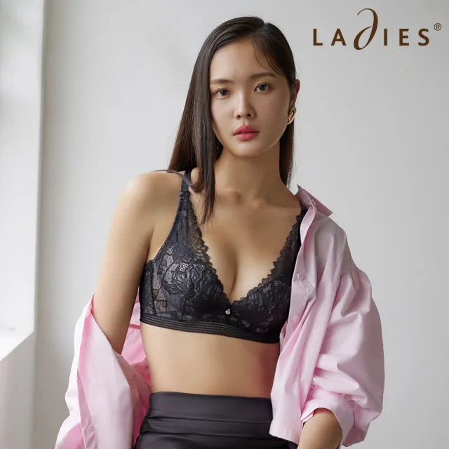 【Ladies 蕾黛絲】黃金比例真水B-D罩杯內衣(黑襯鐵灰)
