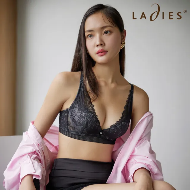 【Ladies 蕾黛絲】黃金比例真水B-D罩杯內衣(黑襯鐵灰)