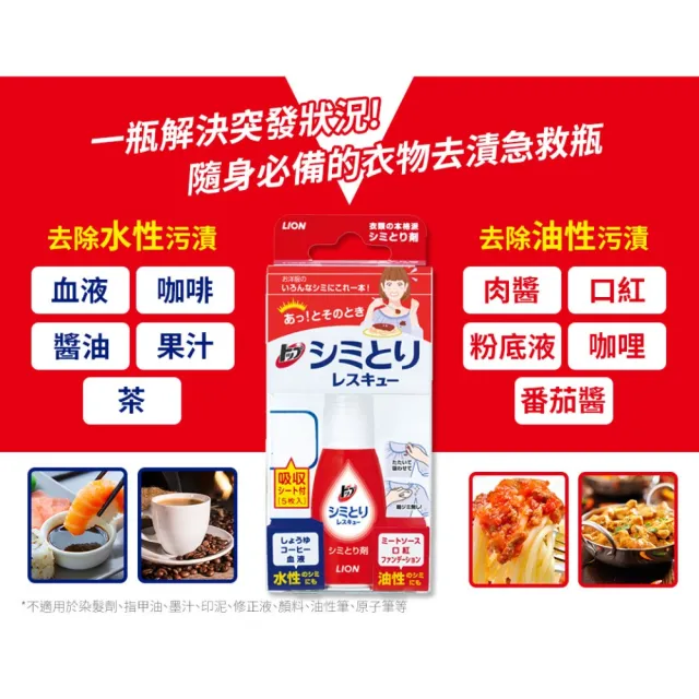 【LION 獅王】衣物去漬急救隨身瓶17ml(去漬筆/去漬神器/應急)