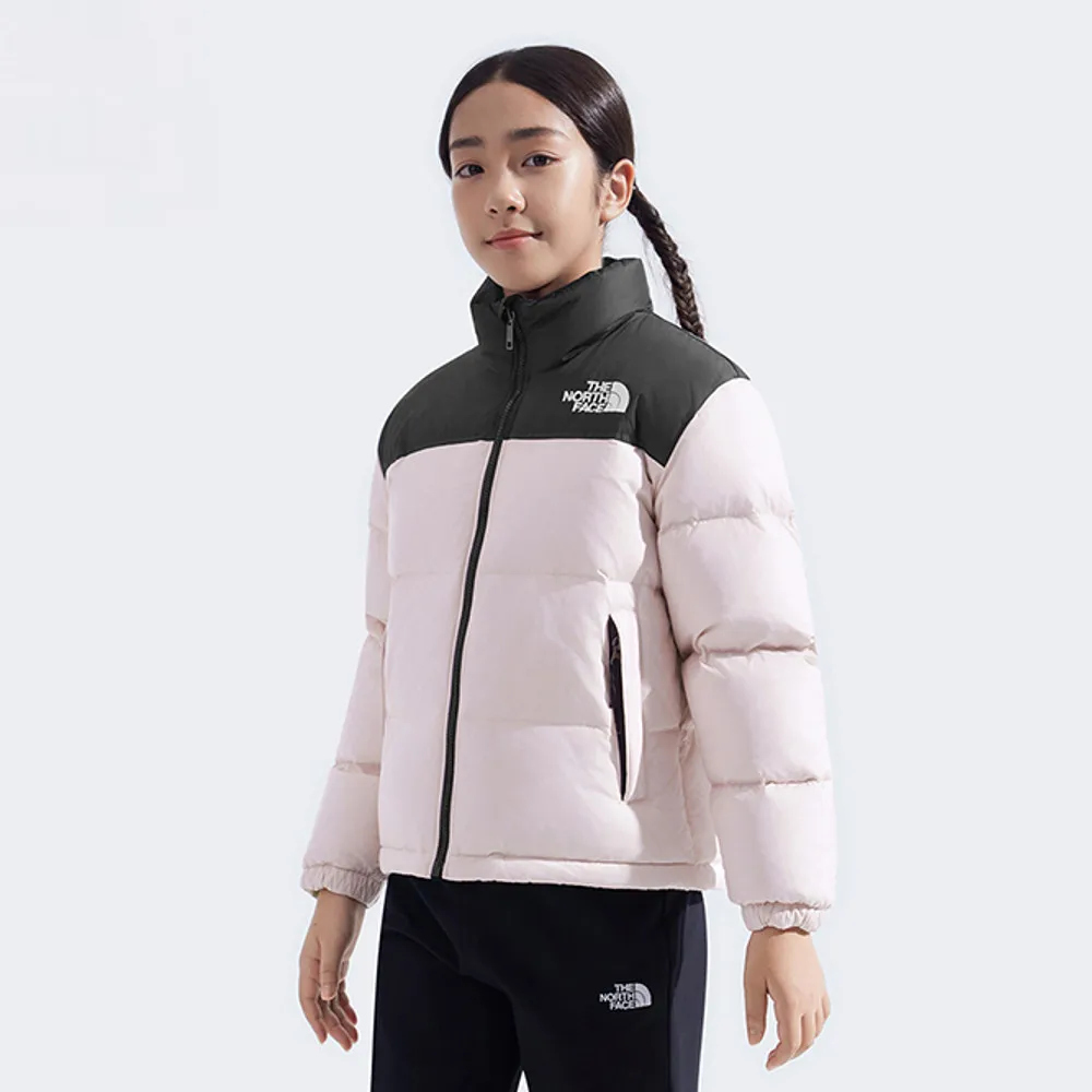 【The North Face 官方旗艦】北面經典1996兒童粉色DWR防潑水羽絨外套|8A4CBP6