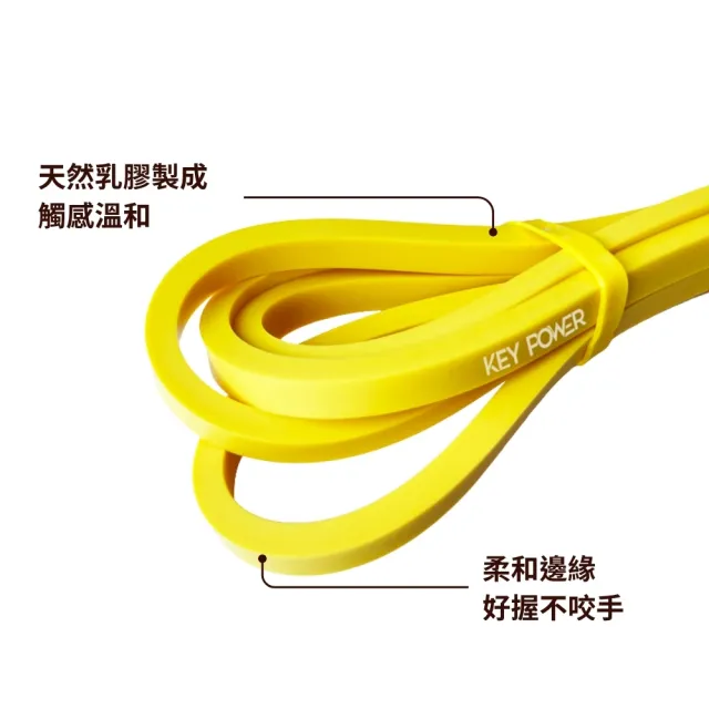 【KEY POWER 氣魄】彈力帶7kg/15磅 2入｜暖身及伸展(輕量訓練.兩條自由搭配重量.彈力繩)
