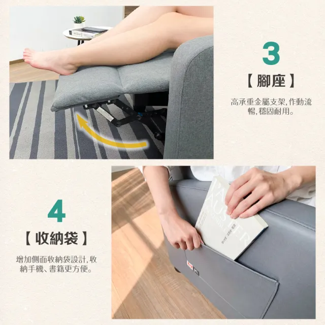 【JUSTBUY】巴斯克可調式單人沙發躺椅-SS0001懶人沙發 孝親椅 美容椅 美甲美睫 長照機構(一般地區免運)