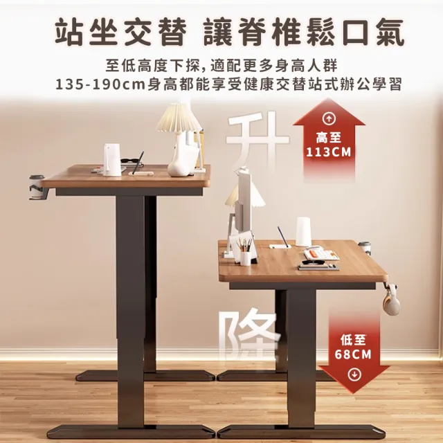 【UVLED 鈺創合成】無段式電動升降桌100CM(升降電腦桌 升降辦公桌 書桌 電競桌 工作桌 辦公桌 站立桌)