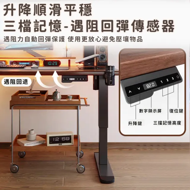 【UVLED 鈺創合成】無段式電動升降桌100CM(升降電腦桌 升降辦公桌 書桌 電競桌 工作桌 辦公桌 站立桌)