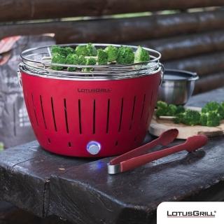 【LotusGrill】德國無煙木炭烤肉架/爐4件組 烤爐+夾子+醬刷+5公斤無煙炭精(G340 共6色)